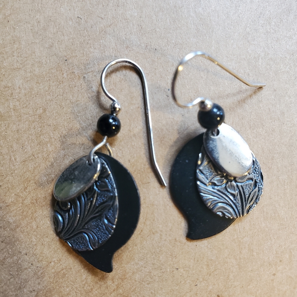 Black & silver earrings